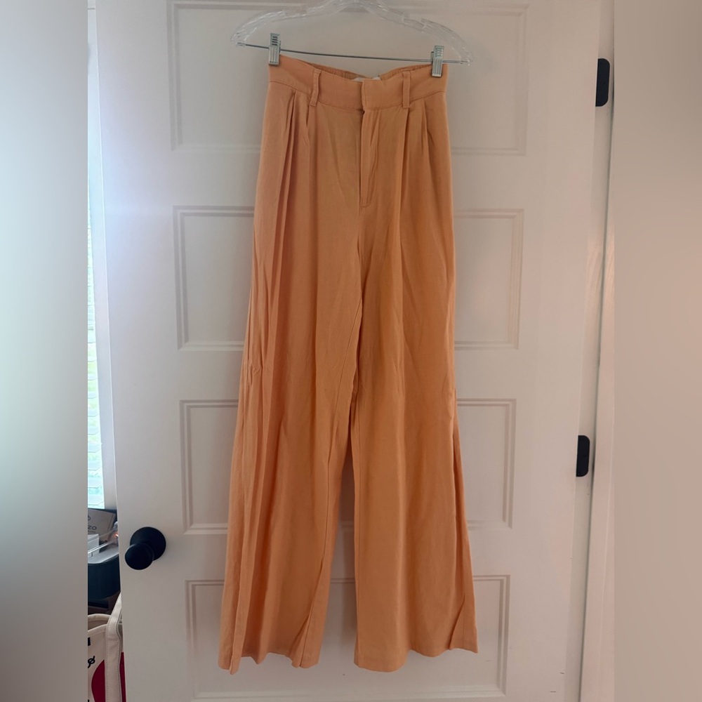 Orange linen pants